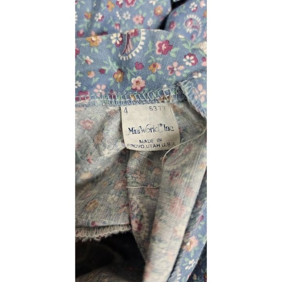 Mini World Inc Vintage Embroidered Prairie Dress Size 4 Made in U.S.A. - Picture 6 of 10